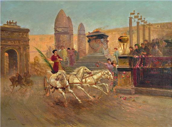 Hans Zatzka | wagon races in ancient Rome | MutualArt