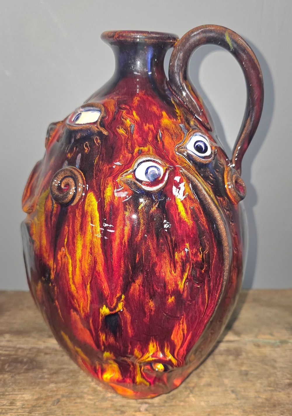 Roger Corn | Fine Roger Corn Triple Face Decorated Face Jug | MutualArt