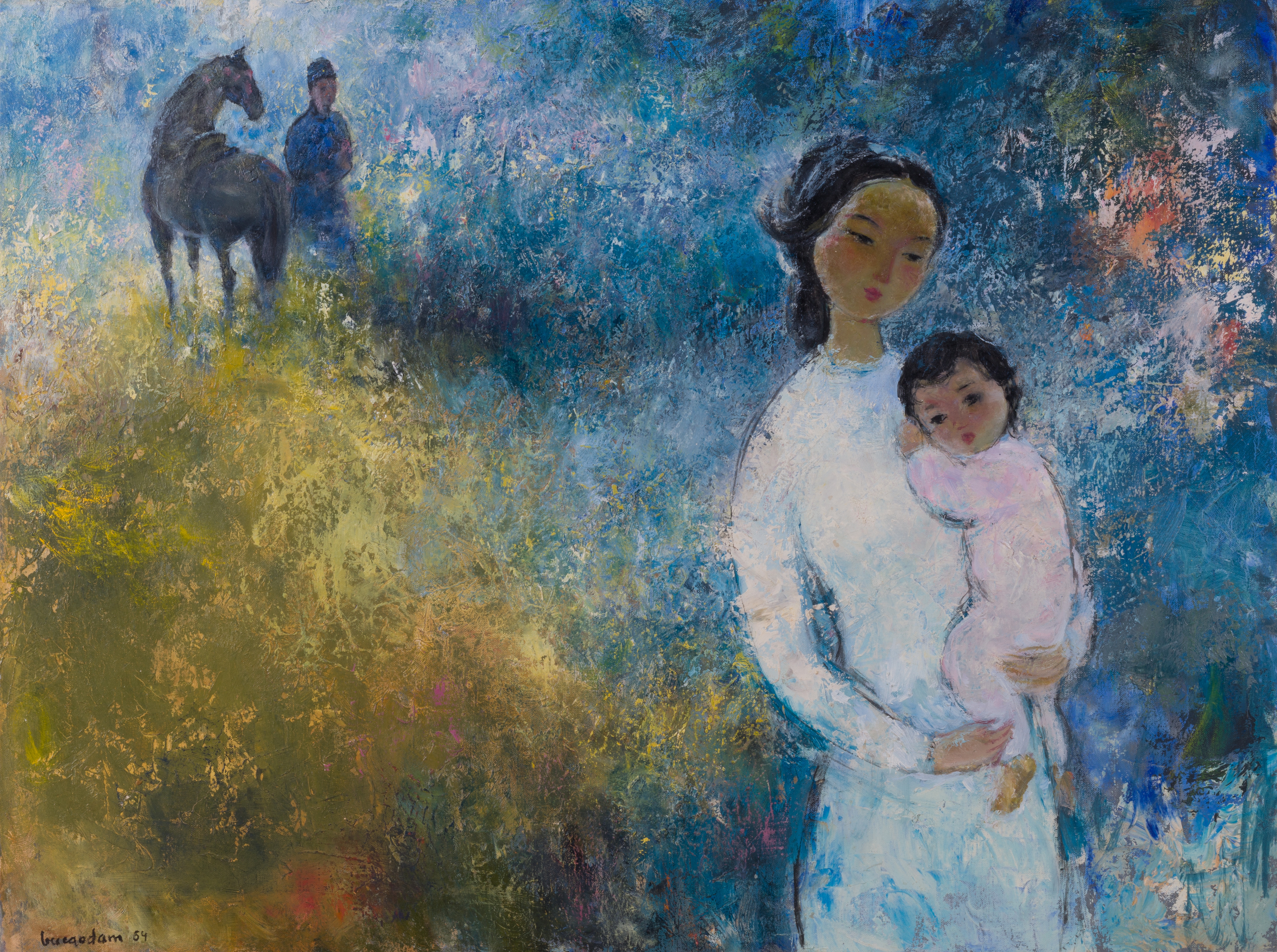 Artwork by Vu-Cao Dam, Maternité, Made of Oil On Canvas