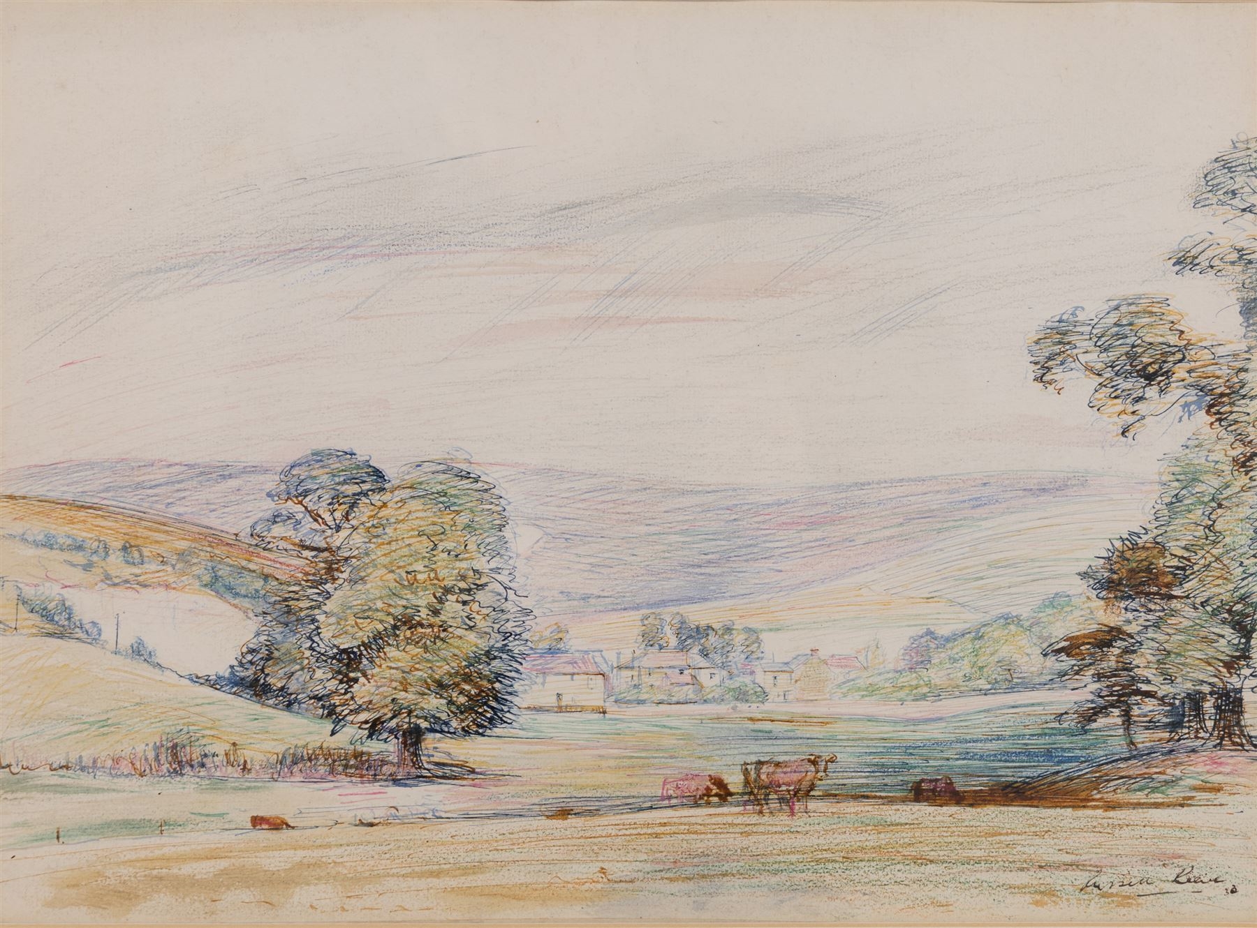 Russell Reeve | Cows in a Field (1932) | MutualArt