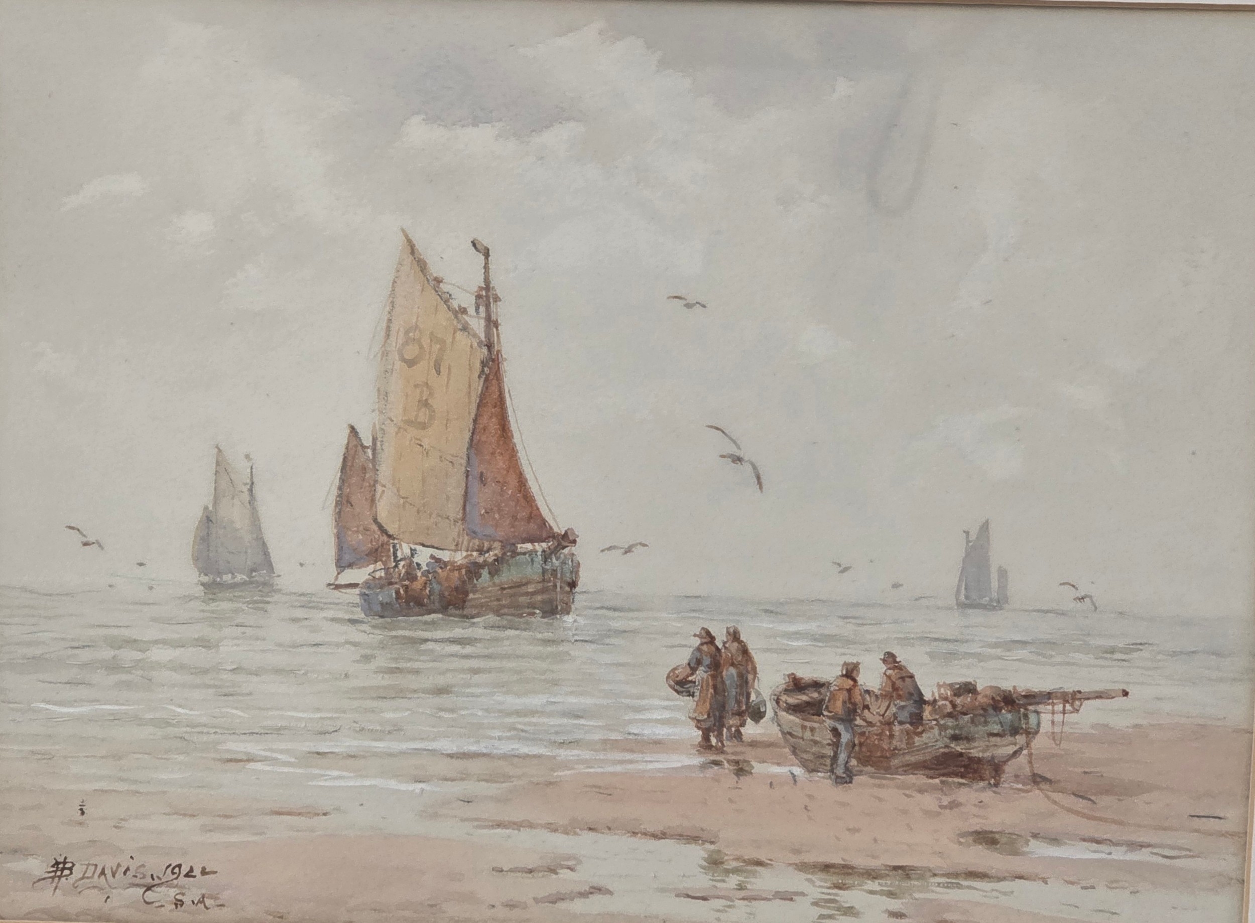 Benjamin Davis | Beached fishing Boats (1922) | MutualArt