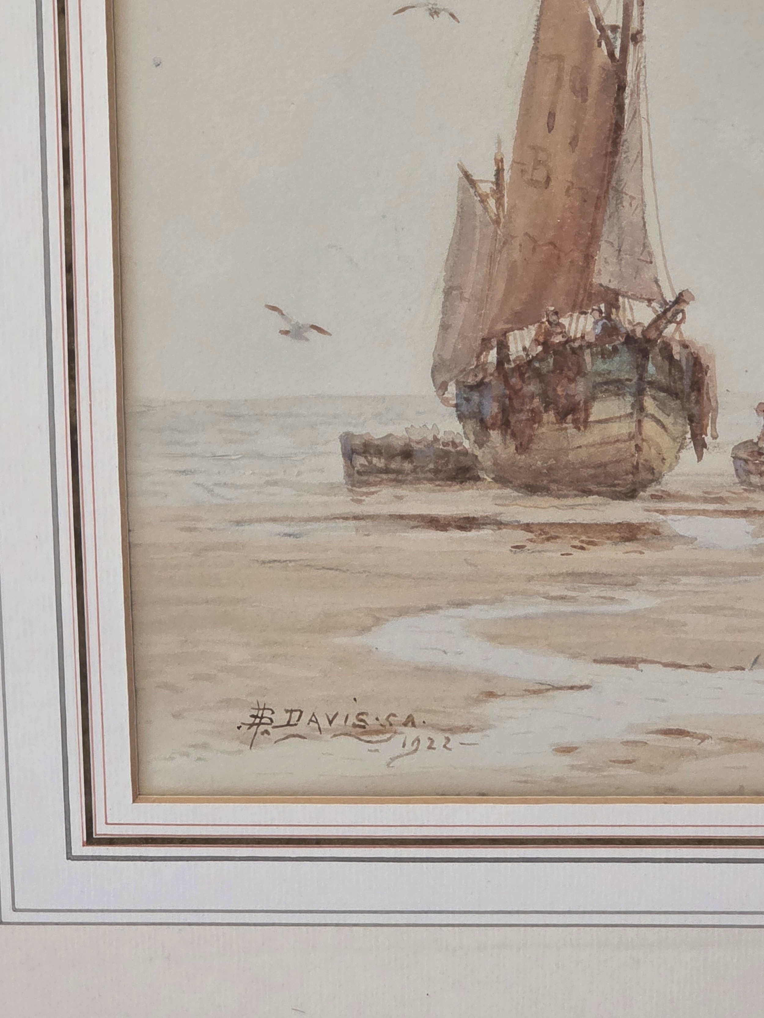 Benjamin Davis | Beached fishing Boats (1922) | MutualArt