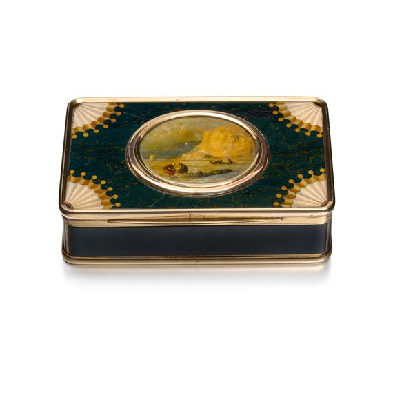 Italian School, 19th Century | A gold-mounted pietre dure snuff box ...