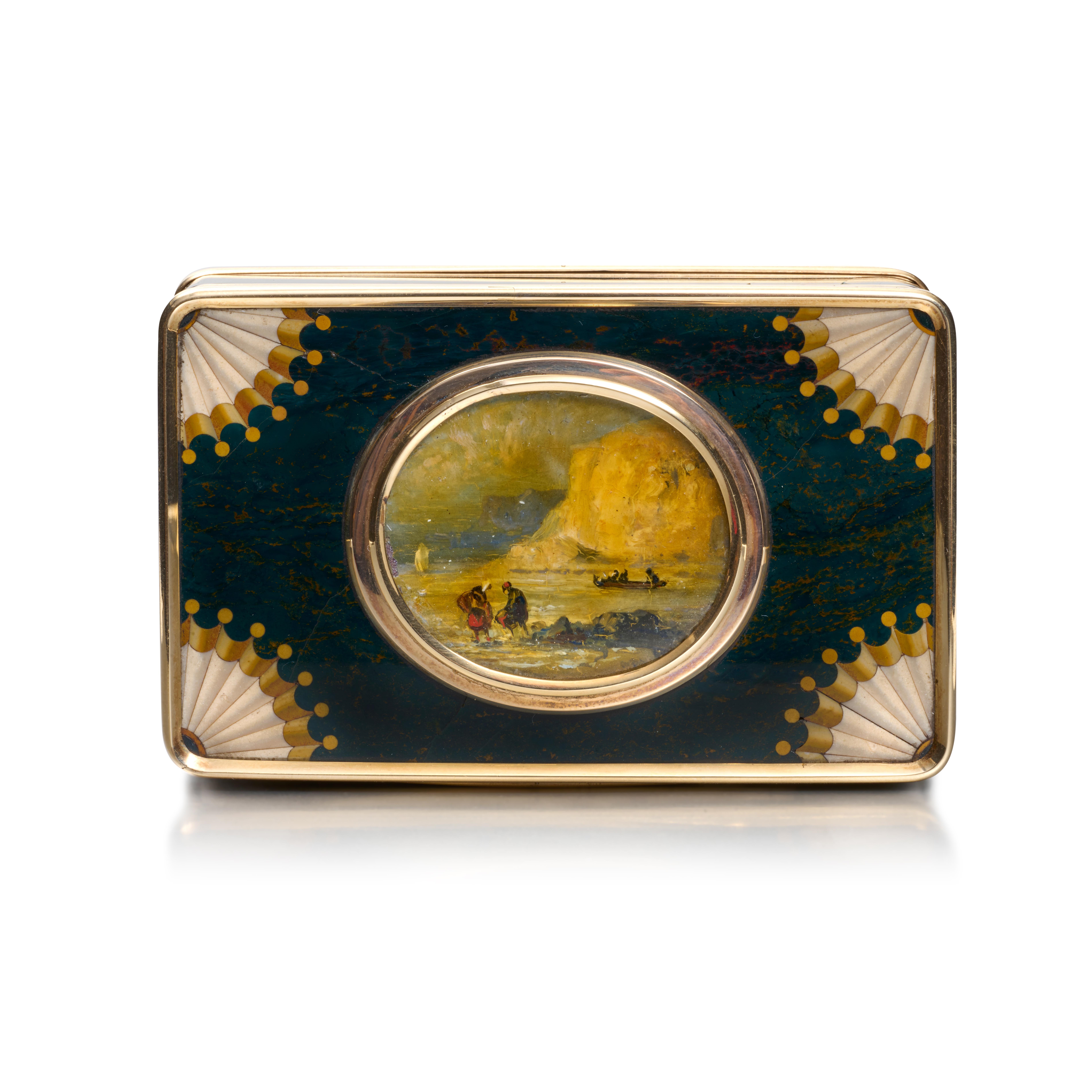 Italian School, 19th Century | A gold-mounted pietre dure snuff box ...