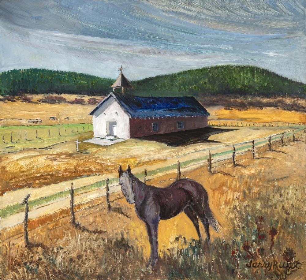 Jerry R. West | Blue Horse with White Chapel, Mora Valley, 2006 (2006 ...