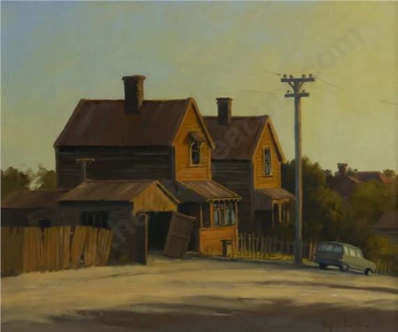 Wayne Sinclair | 19th Century Houses with Car | MutualArt