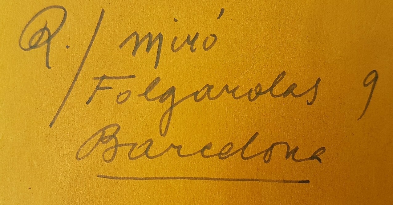 Joan Miró | Joan Miro unique hand signed handwritten text + business ...