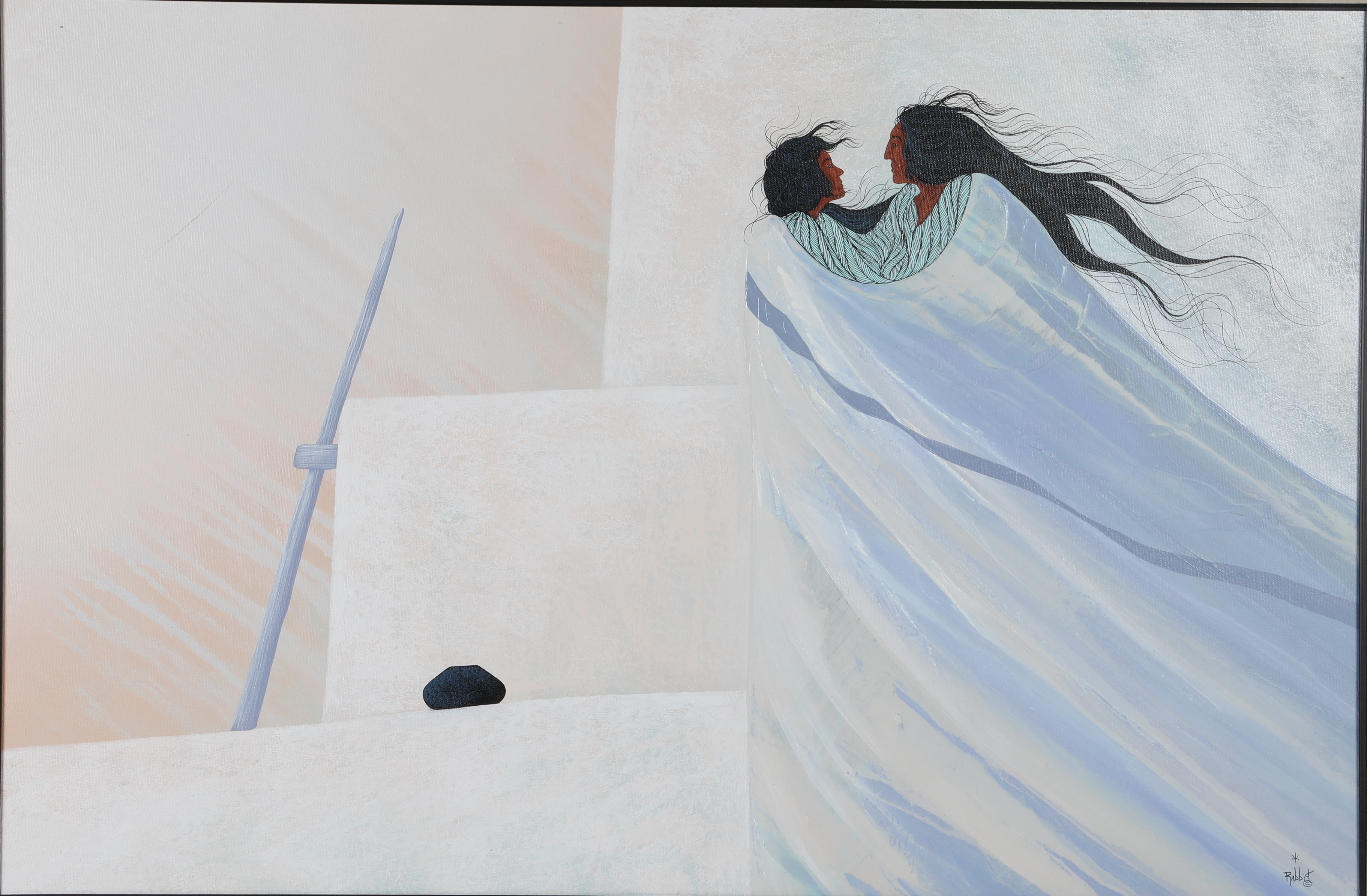 Bill Rabbit | BILL RABBIT NATIVE AMERICAN PAINTING | MutualArt