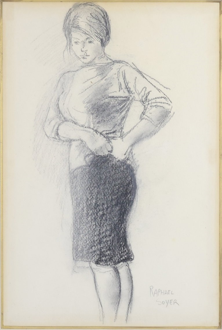 Raphael Soyer | Portrait of a standing woman | MutualArt