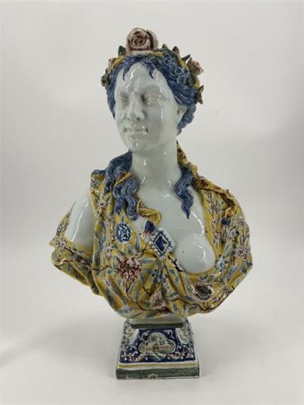 Nicolas Fouquay | Allegory of spring. Bust of Flora (19th Century ...
