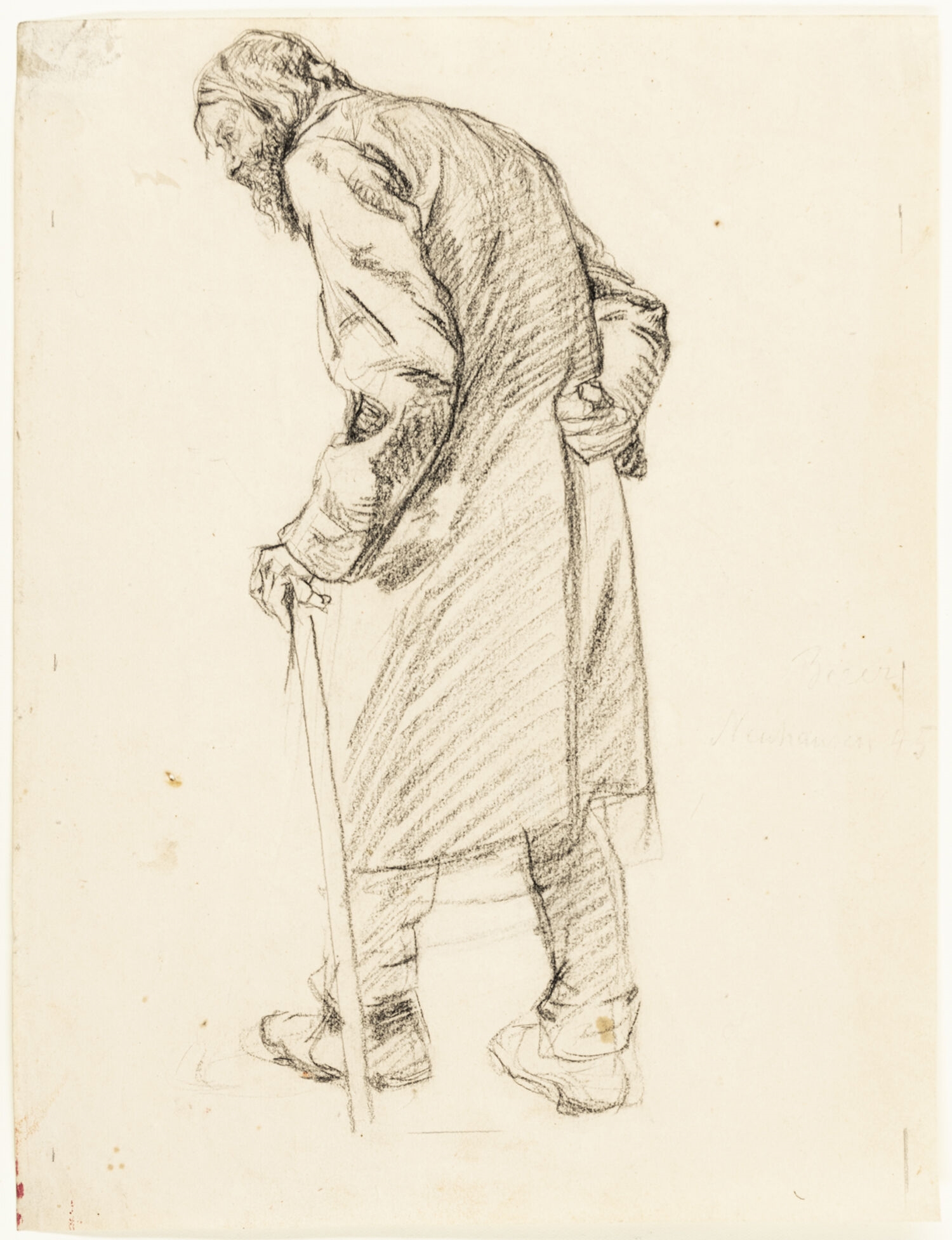 Max Liebermann | Gebeugter Greis mit Stock (1878 - 1879) | MutualArt