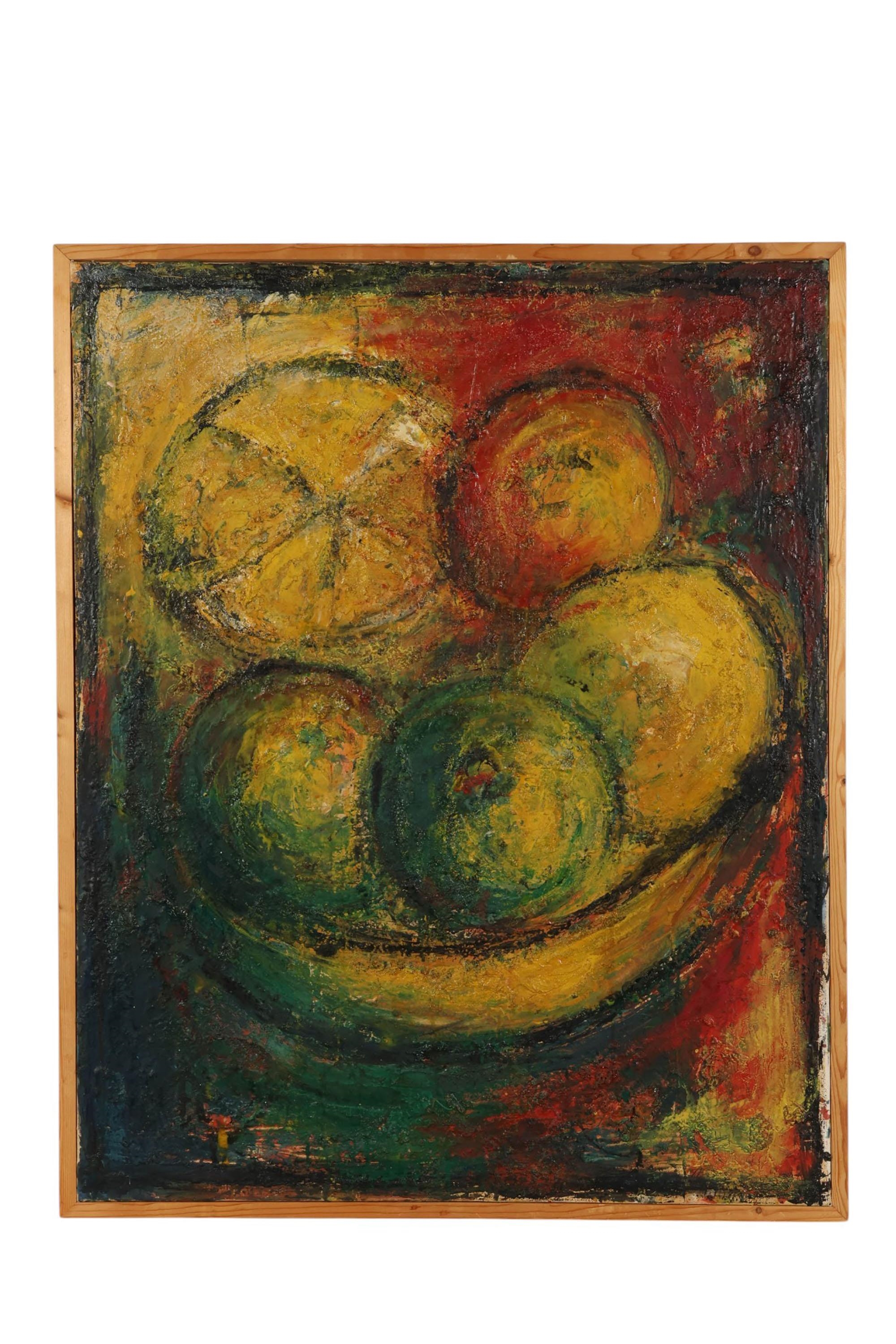 Loic Riou | Abstract Fruit Still Life Painting (1998) | MutualArt