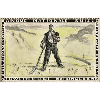 "Der ruhende Mäher (Entwurf für die Fünfzigfrankennote)"