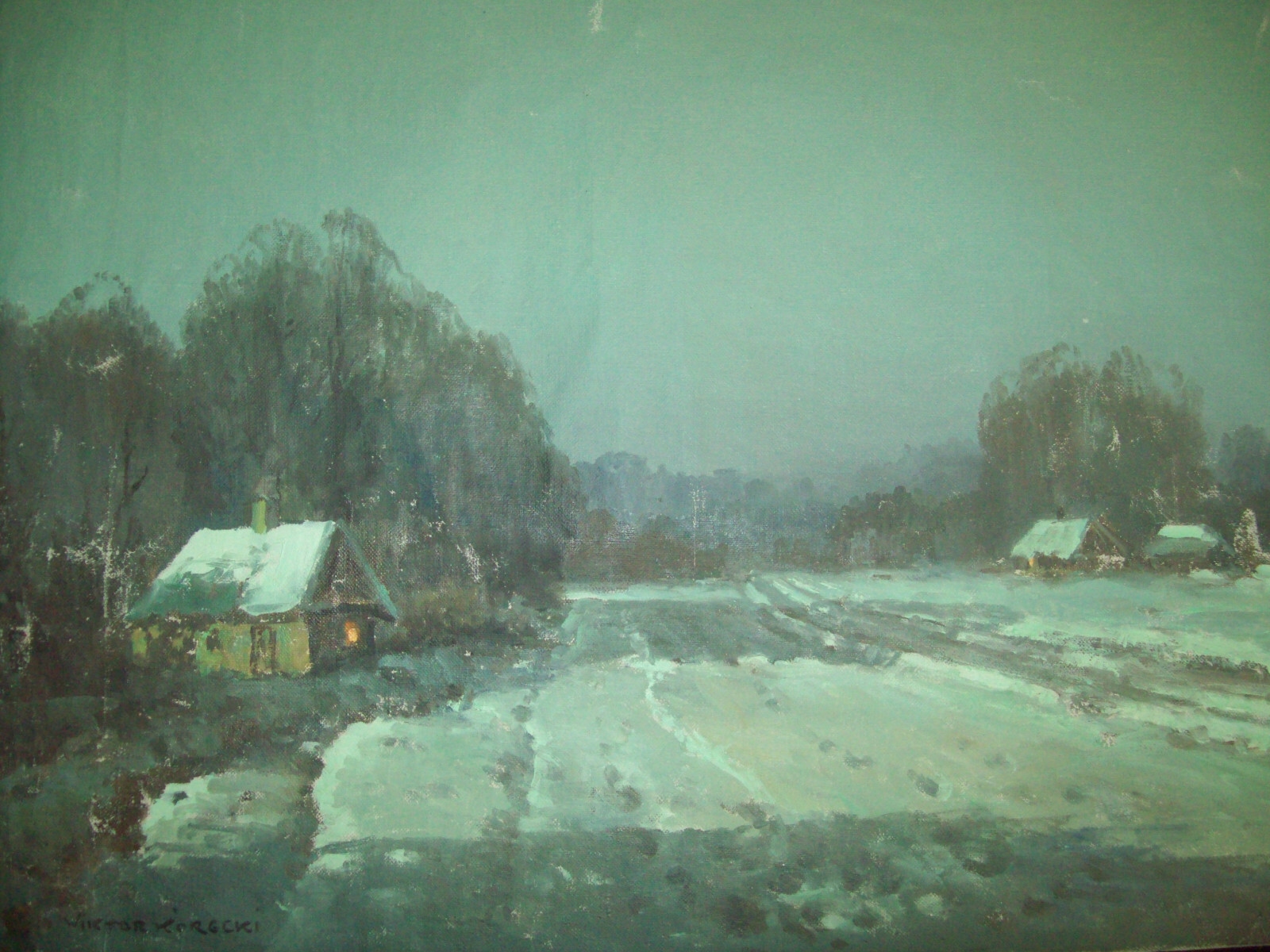 Wiktor Korecki | WINTER SCENE SNOWY ROAD | MutualArt