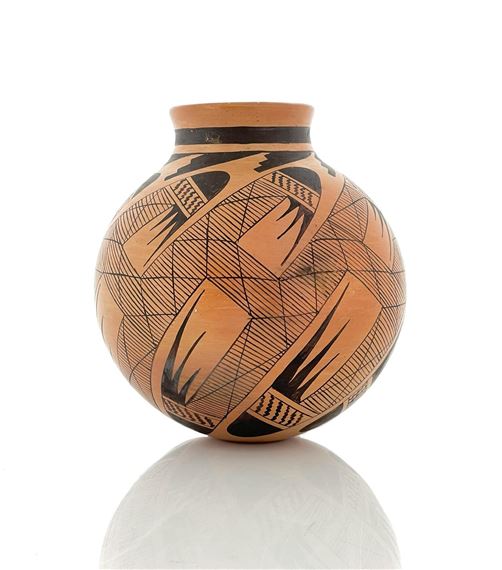 Bonnie Nampeyo | Bonnie Nampeyo Hopi Migration Pattern Black On Red ...