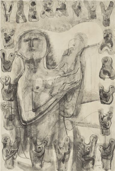 Henry Moore | Ideas for Mother and Child Sculptures (1932) | MutualArt