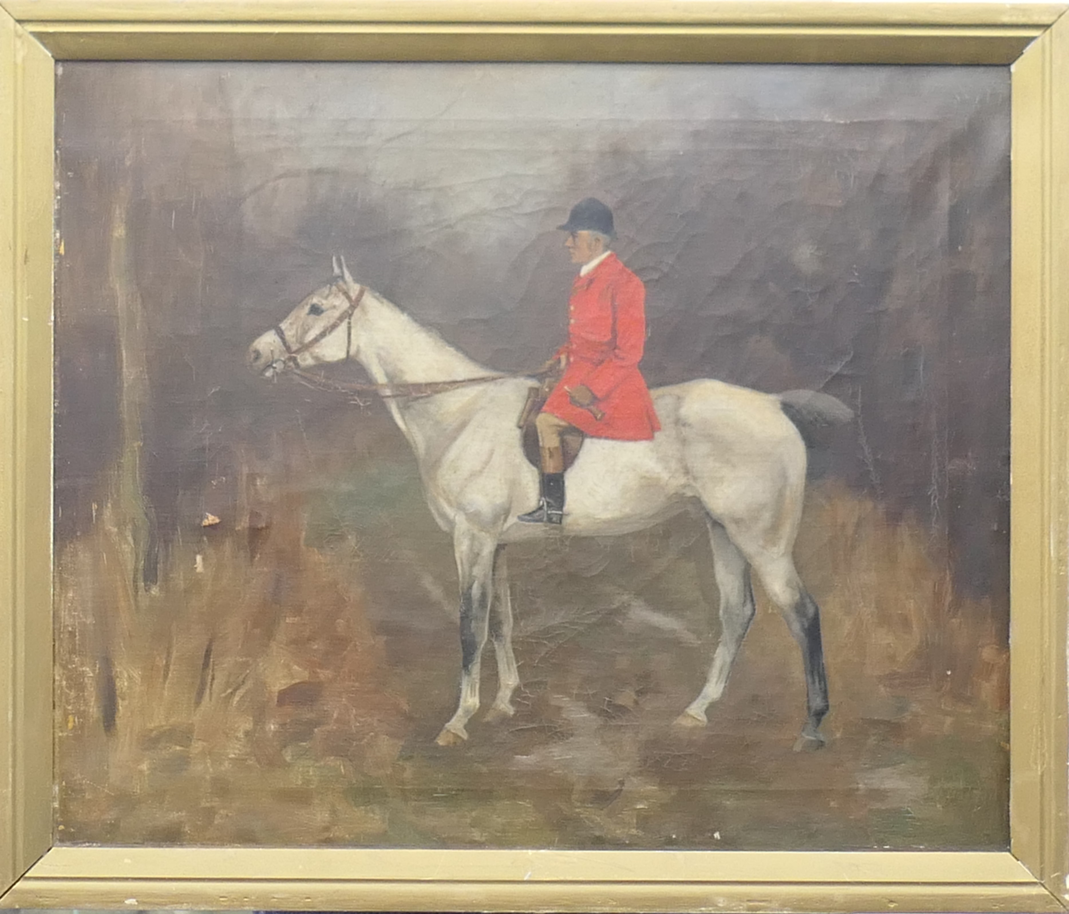 English School, 19th Century | Portrait of a Huntsman and His Grey ...