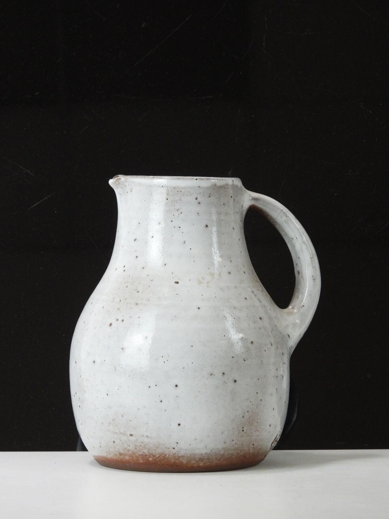 Norbert Pierlot | Turned stoneware pitcher with white/gray and brown ...