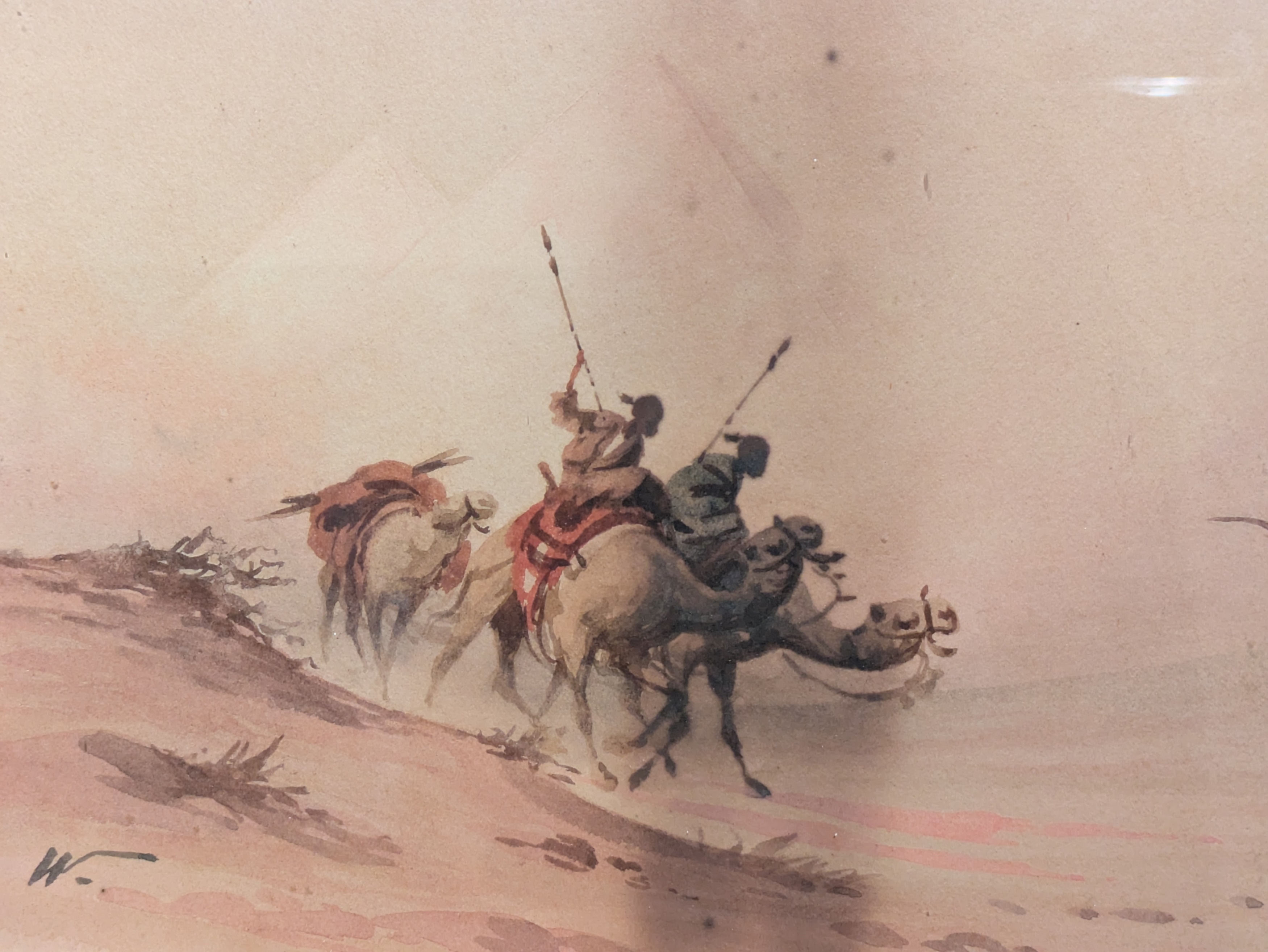 Edwin Lord Weeks | Camel riders in the desert with pyramids in the ...