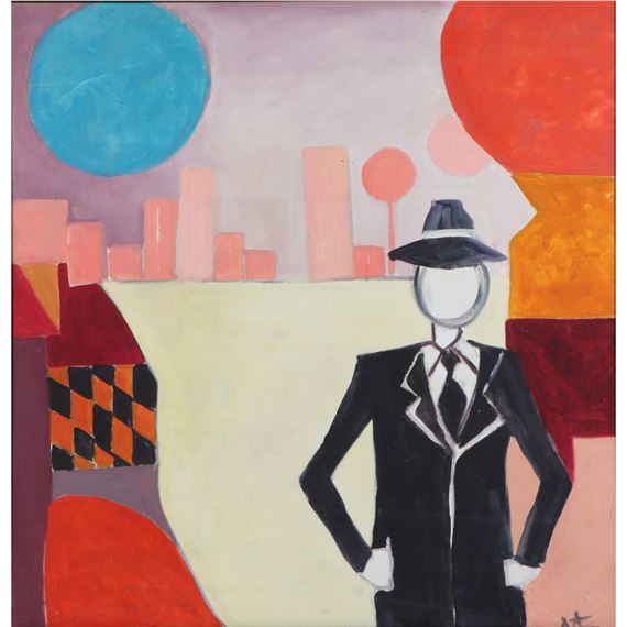 Mae Alice Engron | abstract landscape with figure | MutualArt