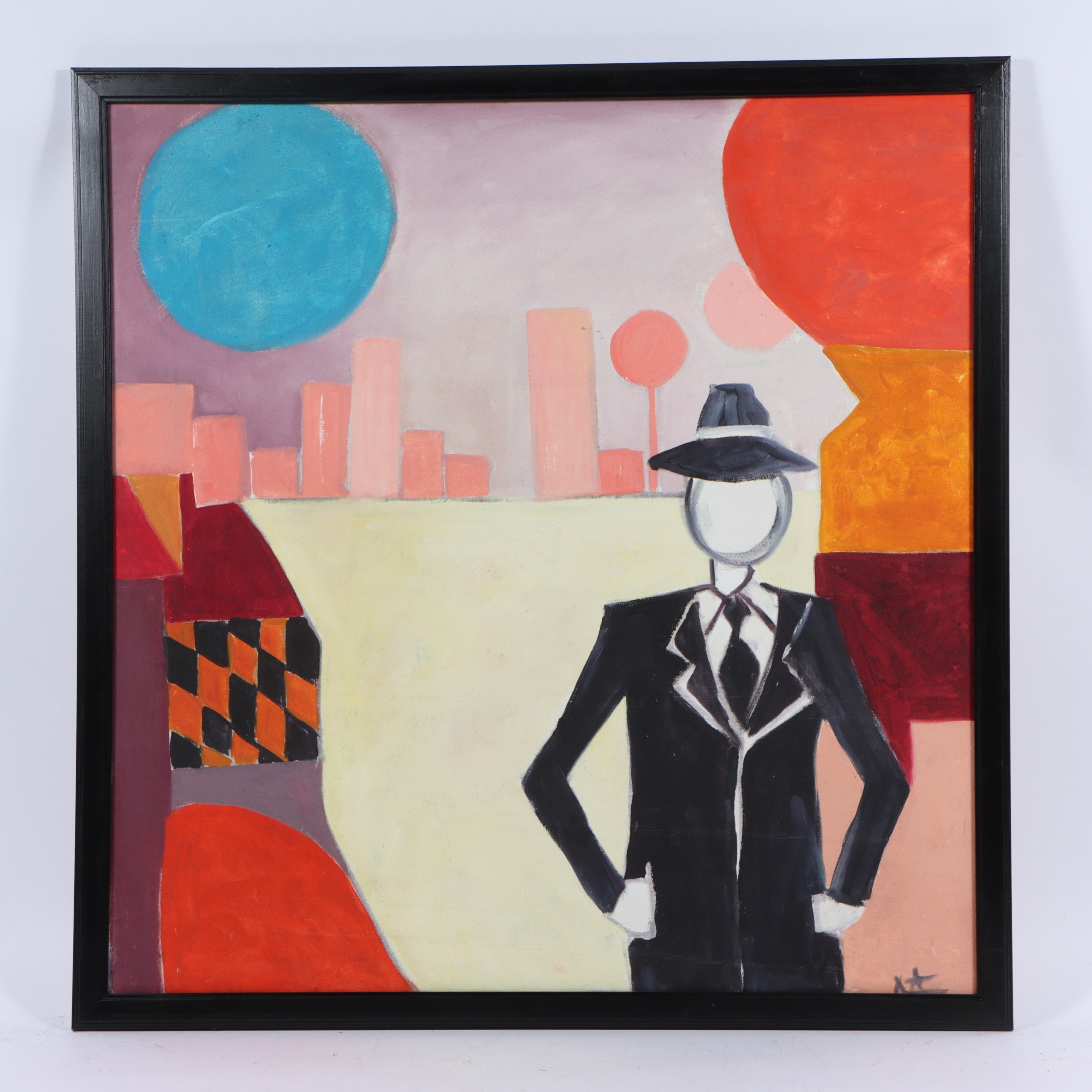 Mae Alice Engron | abstract landscape with figure | MutualArt