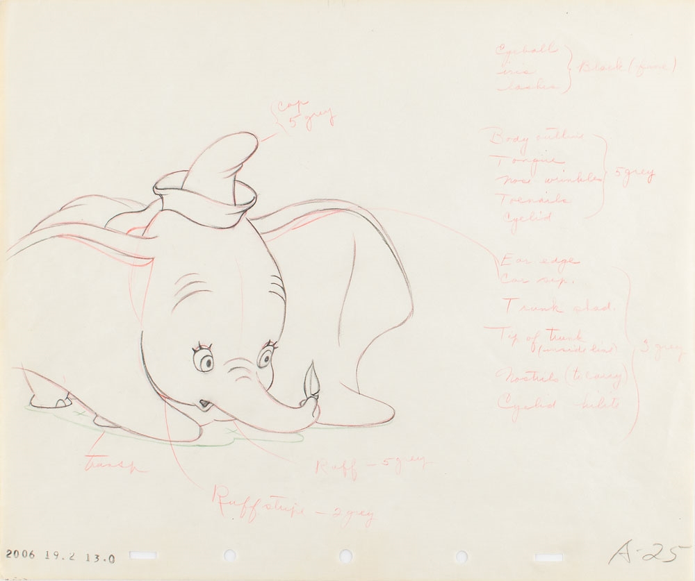 Walt Disney Studios | Dumbo production drawing from Dumbo (1941 ...