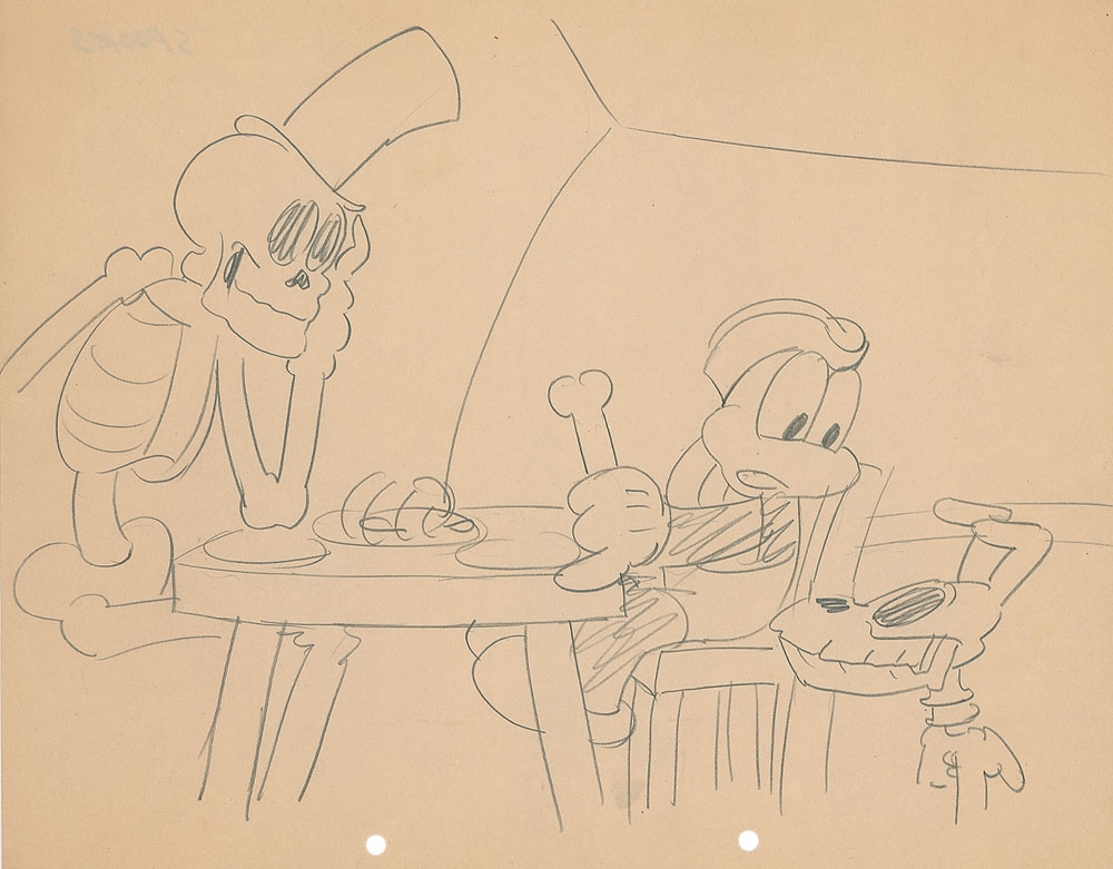 Iwerks Ub | Flip the Frog layout drawing from Spooks (1932) | Compare ...