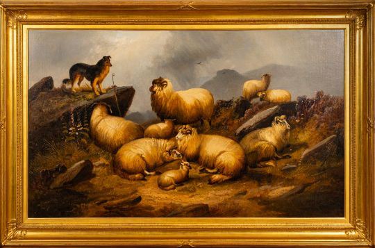 油彩画 Ce sont les moutons 額装 油彩画 Ce sont les moutons 額装 油彩画 Ce sont les moutons 額装