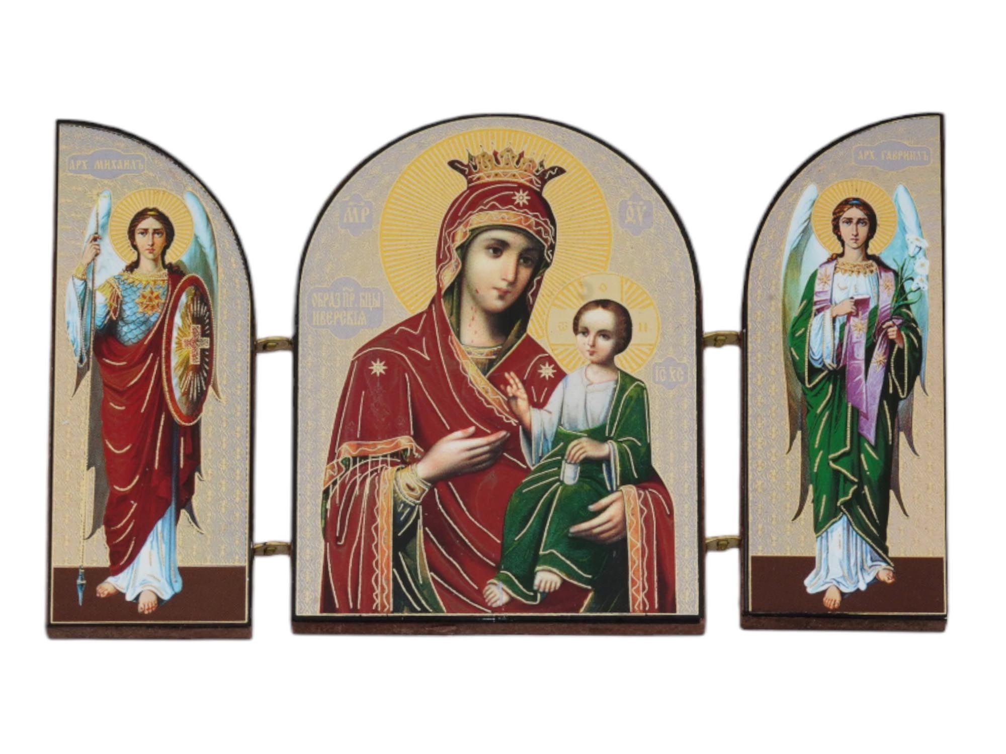 Three | THREE ORTHODOX TRIPTYCH FOLDING SKLADEN ICONS | MutualArt
