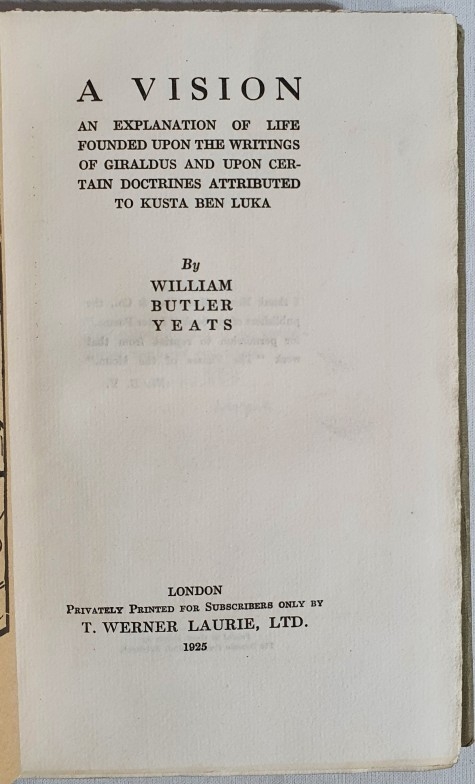 William Butler Yeats | A Vision (1925) | MutualArt