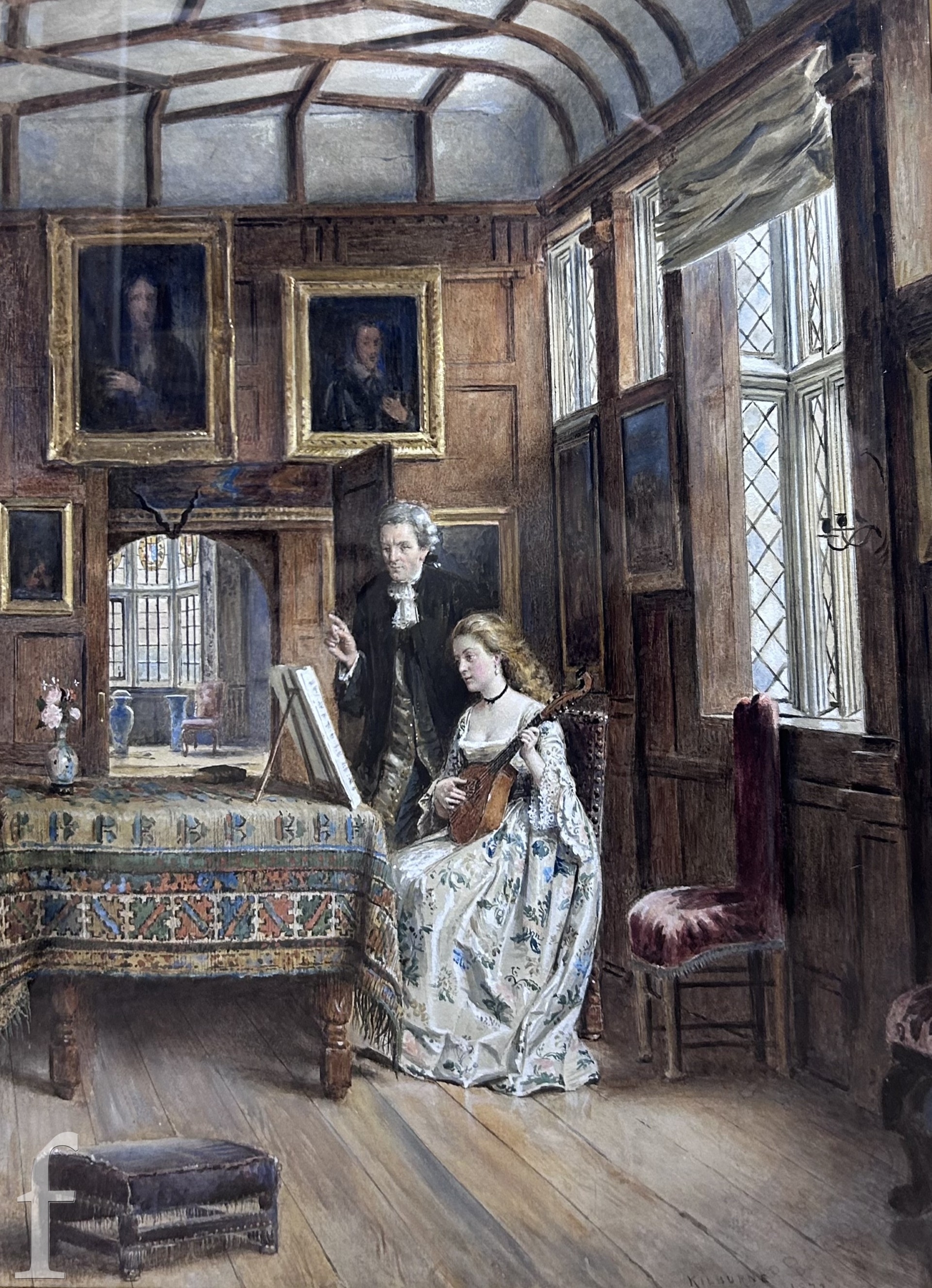 George Goodwin Kilburne | The Music Lesson (1872) | MutualArt