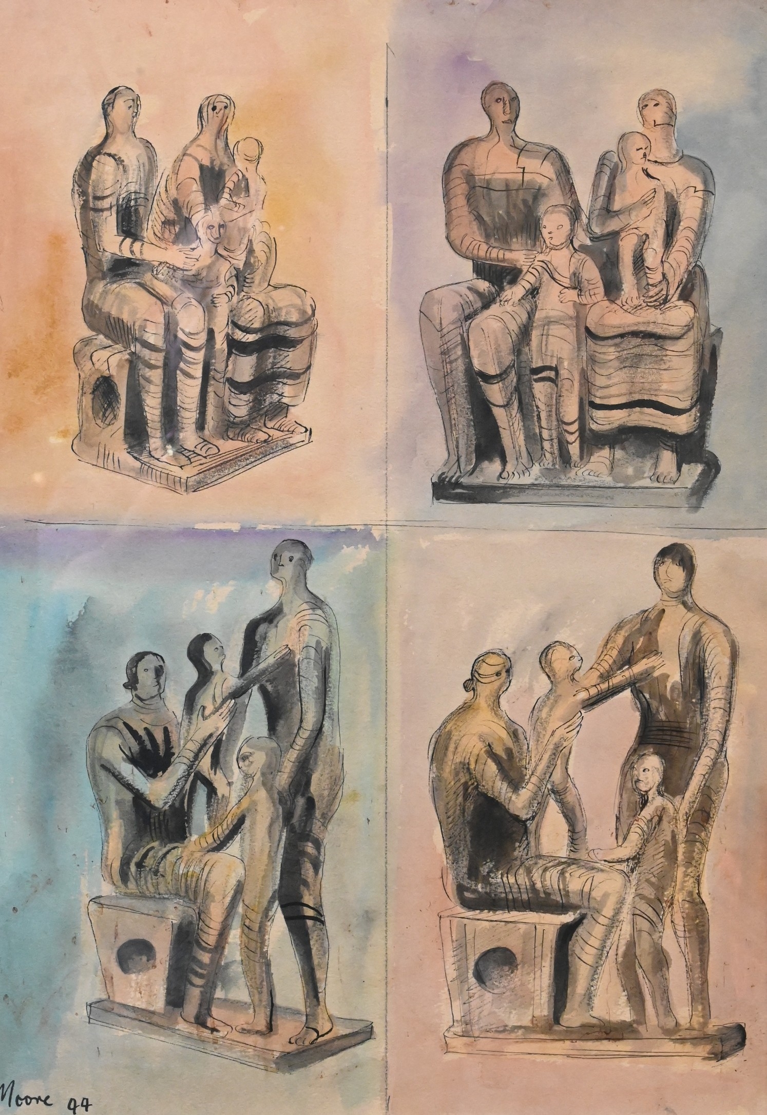 Henry Moore | Family Groups (1944) | MutualArt