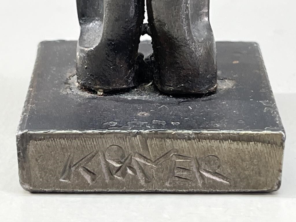 Paul Mayer | Brutalist Bronzed Iron Couple Sculpture | MutualArt