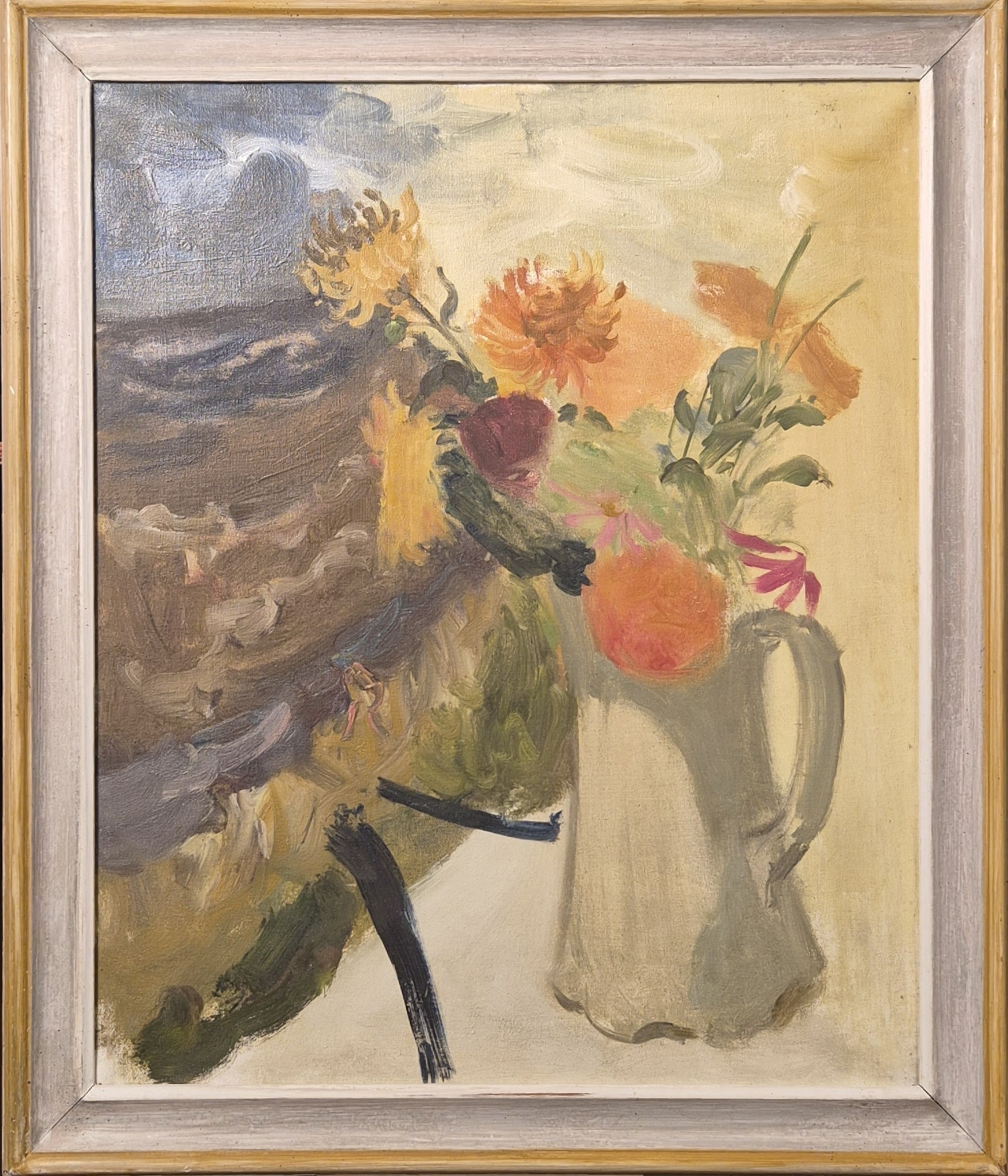 Edwin Smith | Flowers in a Jug; the reverse with a landscape study ...