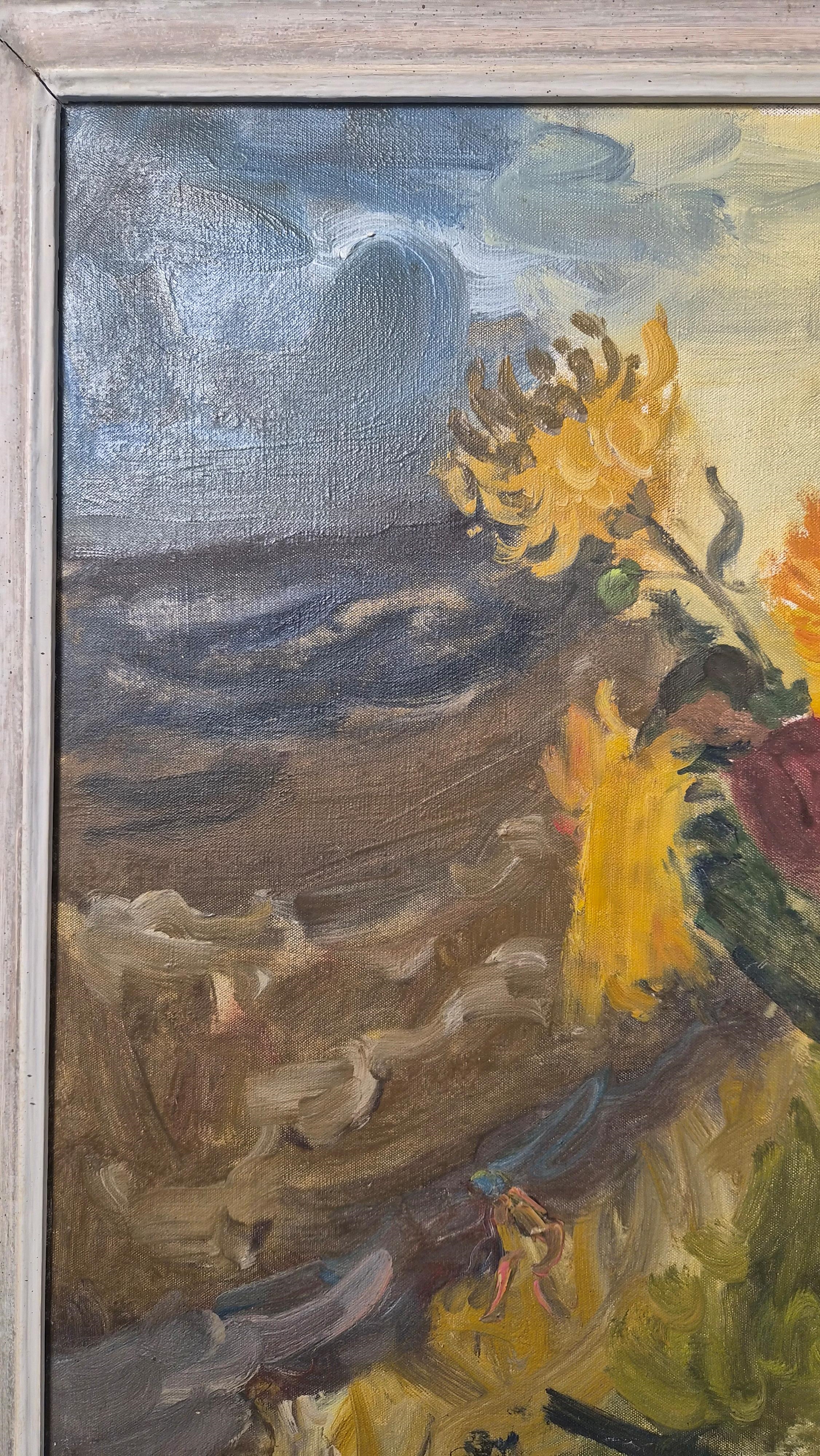 Edwin Smith | Flowers in a Jug; the reverse with a landscape study ...