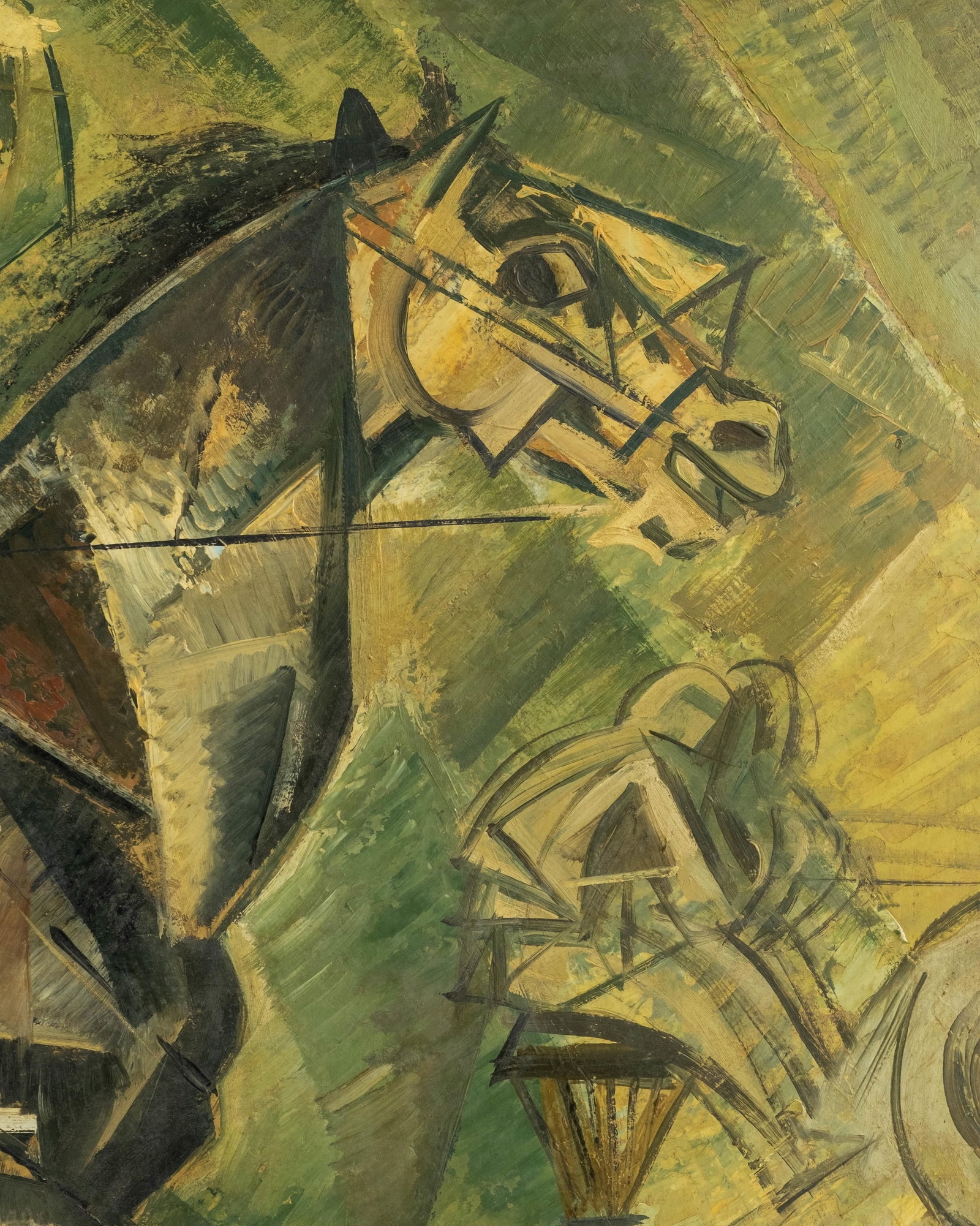 Russian School | Russian Avant-Garde Cubist Horse and Rider Oil on ...