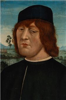 Half-length portrait of a man wearing a black cap Picture