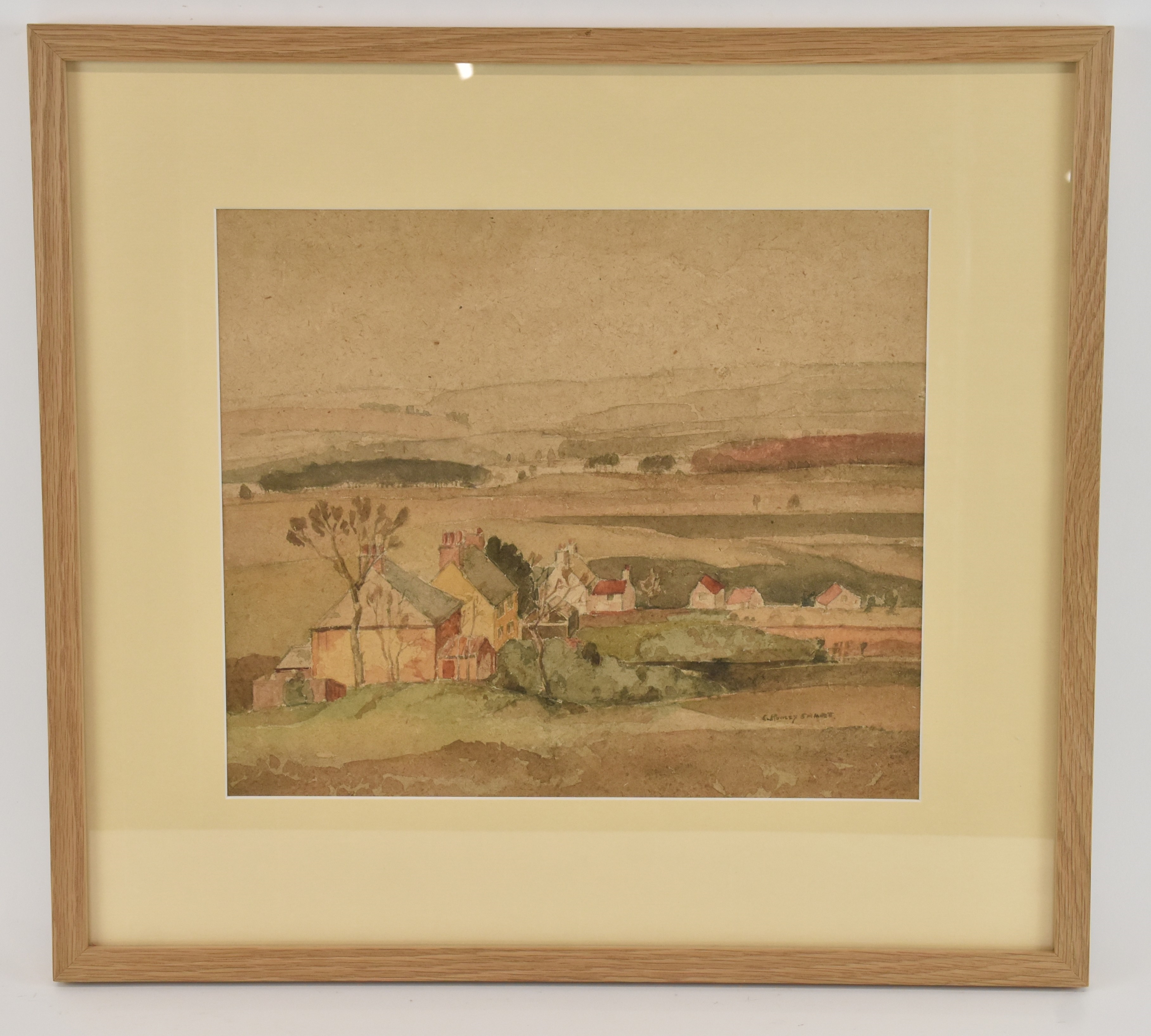 Edgar Rowley Smart | rural scene with cottages | MutualArt