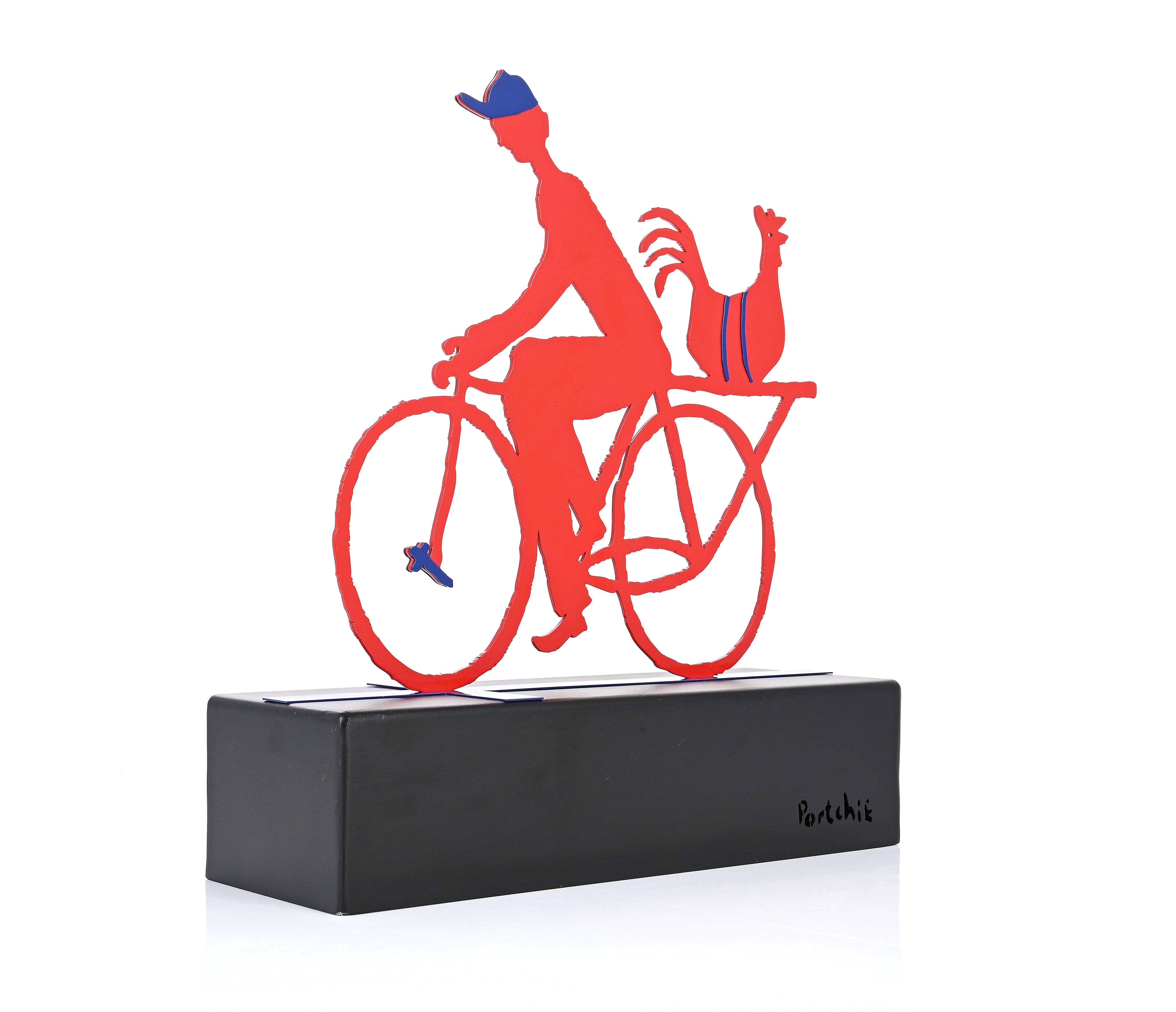 Portchie | Bicycle Rider with Rooster (1963) | MutualArt