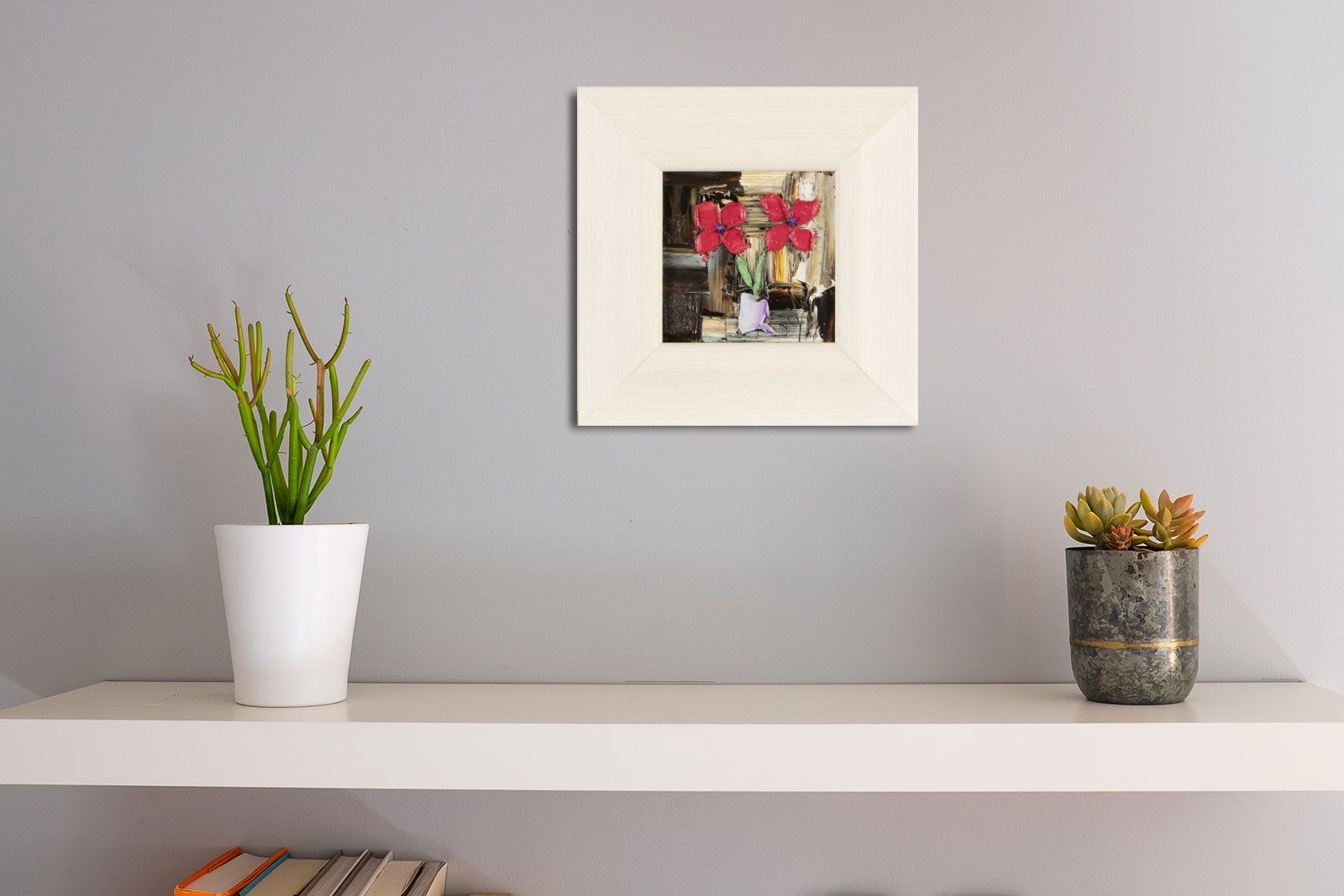 Colin Flack | RED FLOWERS IN A PURPLE VASE | MutualArt