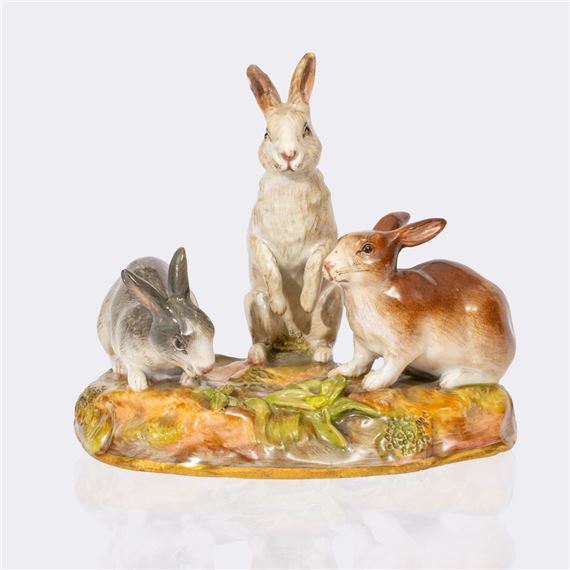 August Ringler | A Rabbit Group on a Terrestrial Base (1850 - 1860 ...
