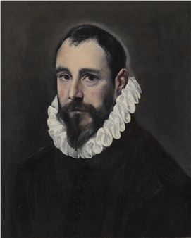 Portrait of a man, bust-length, in black with a white ruff