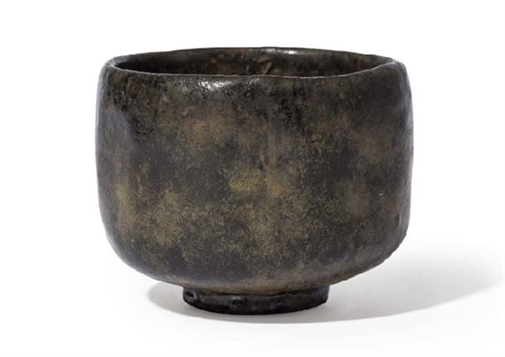 Raku Chojiro | Black tea bowl named Gentaguro (1938) | MutualArt