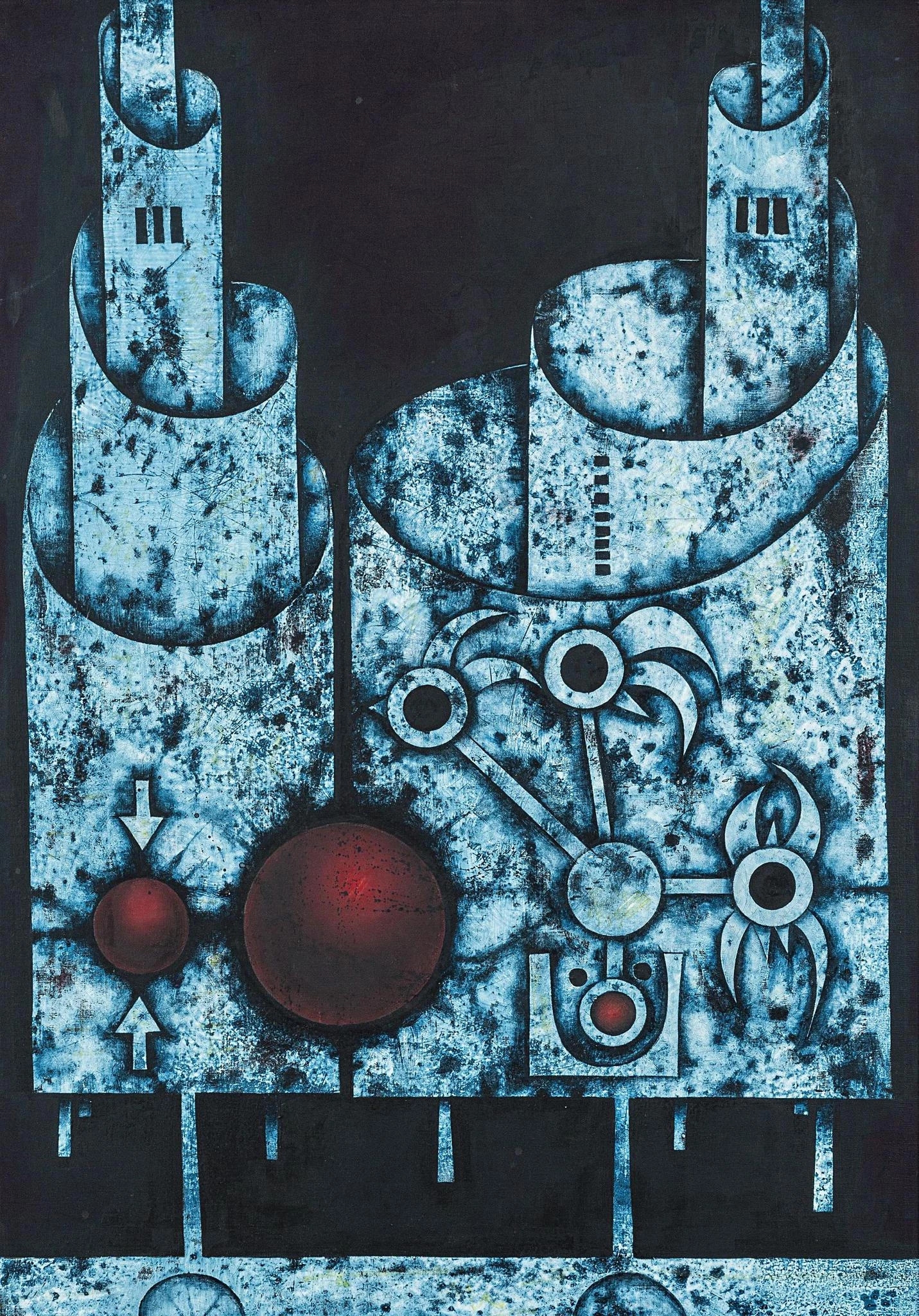 Mikuláš Medek | Two heads of the designers of Tower IV (1968) | MutualArt