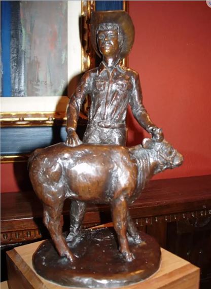 Jim Reno | Rodeo Cattle Auction Champion Trophy Sculpture | MutualArt