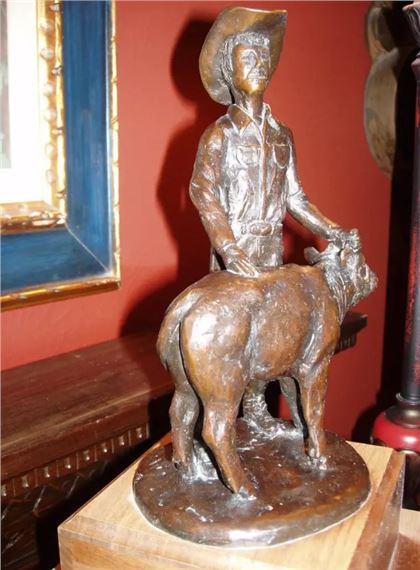 Jim Reno | Rodeo Cattle Auction Champion Trophy Sculpture | MutualArt