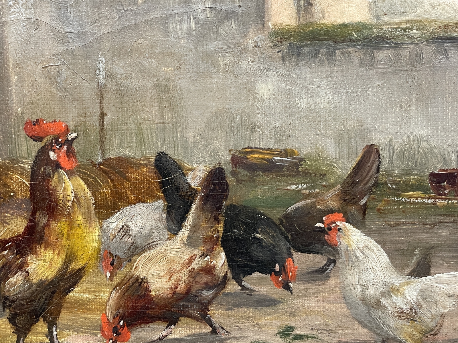 French School | Roosters and Chickens (Late 19th Century) | MutualArt