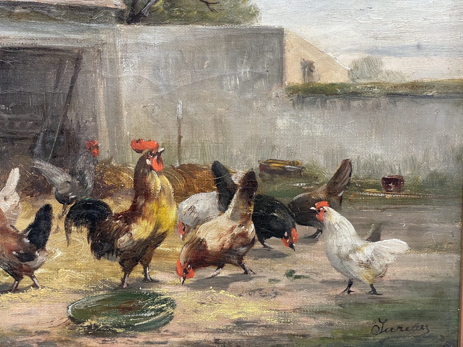 French School | Roosters and Chickens (Late 19th Century) | MutualArt