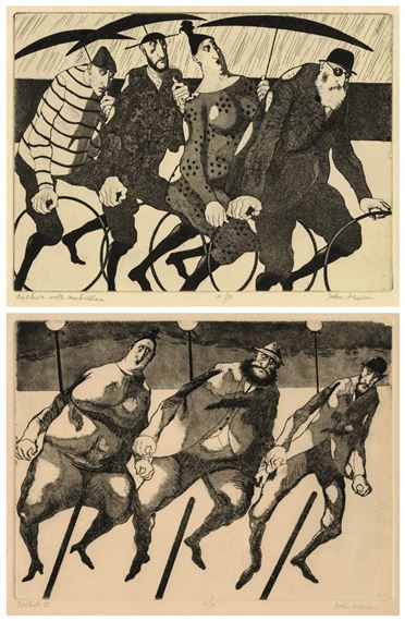 Cyclists with Umbrellas, Cyclists II - John Nathaniel Fenton