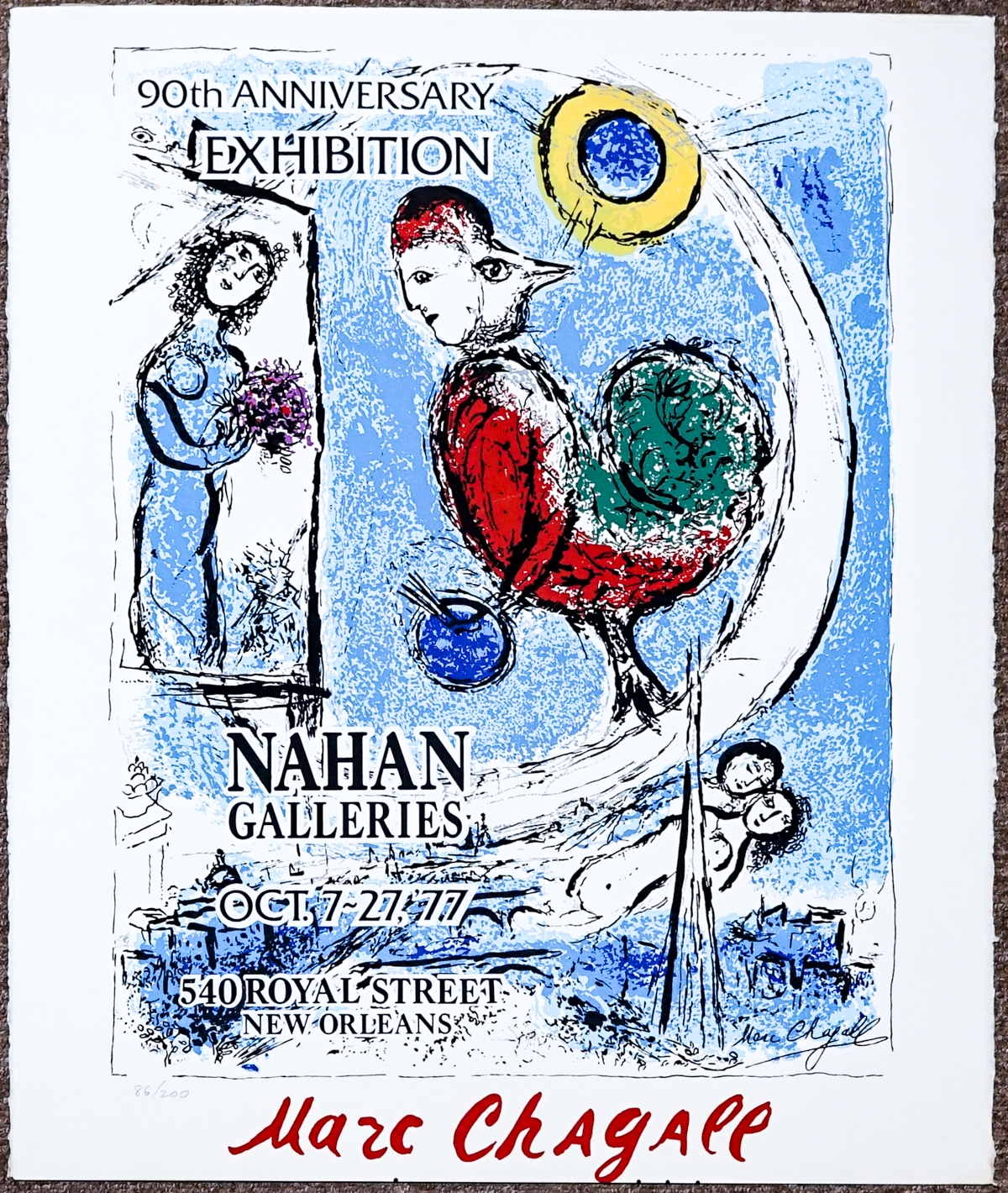 Marc Chagall | 90TH ANNIVERSARY NAHAN GALLERIES EXHIBITION LITHOGRAPHIC ...